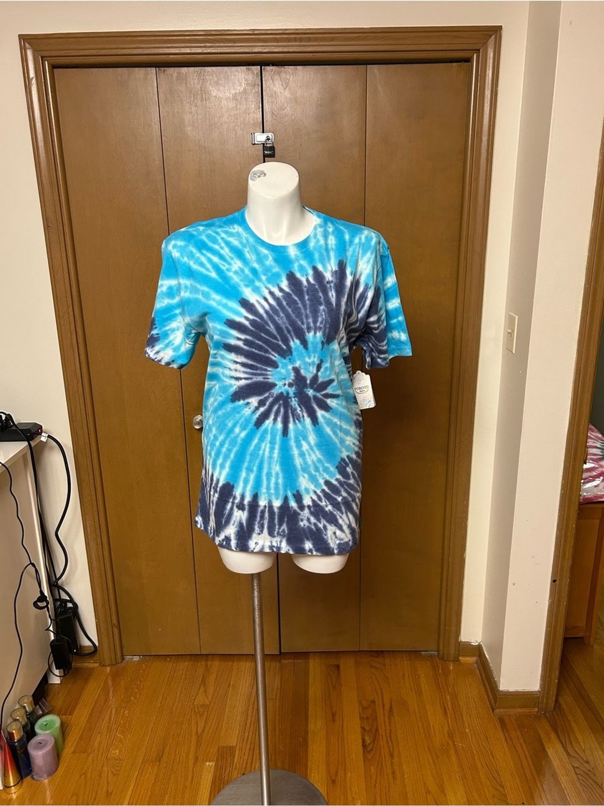 Tie-Dye Short Sleeve Tee – Blue Spiral