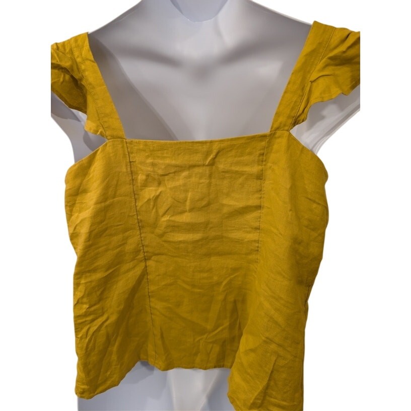 1230-M & S Collection Size 16 – Flutter Sleeve Tank -Mustard
