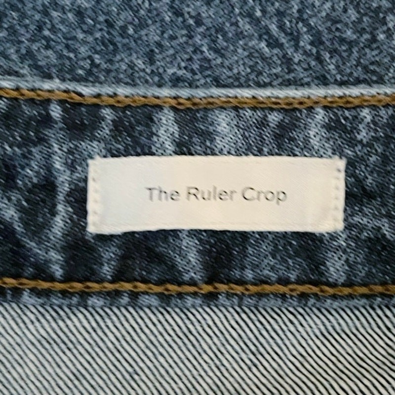 FRAME The Ruler Crop Jeans Stash Destructed Fray Size 30