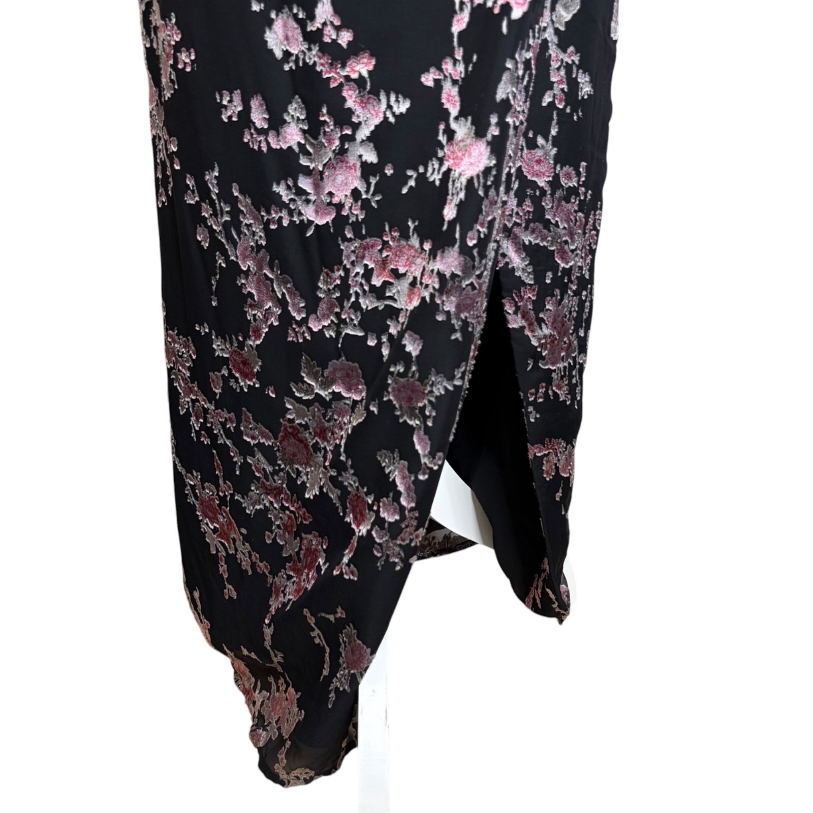 Chrissy Teigen x Revolve Myanmar Dress XS Black Floral Burnout Strapless Maxi