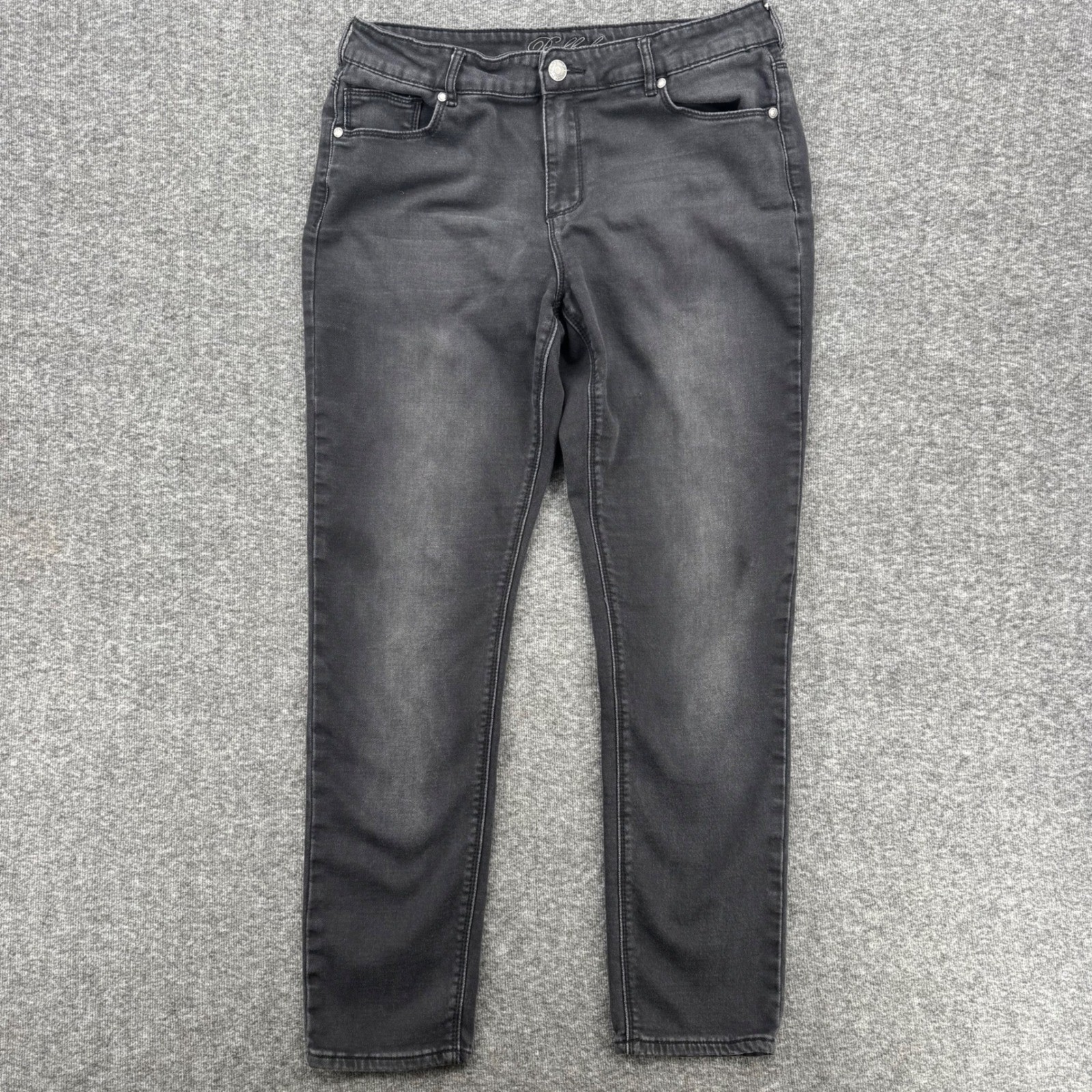 Buffalo David Bitton Mimi Mid-Rise Slim Boyfriend Jeans Black Size 12