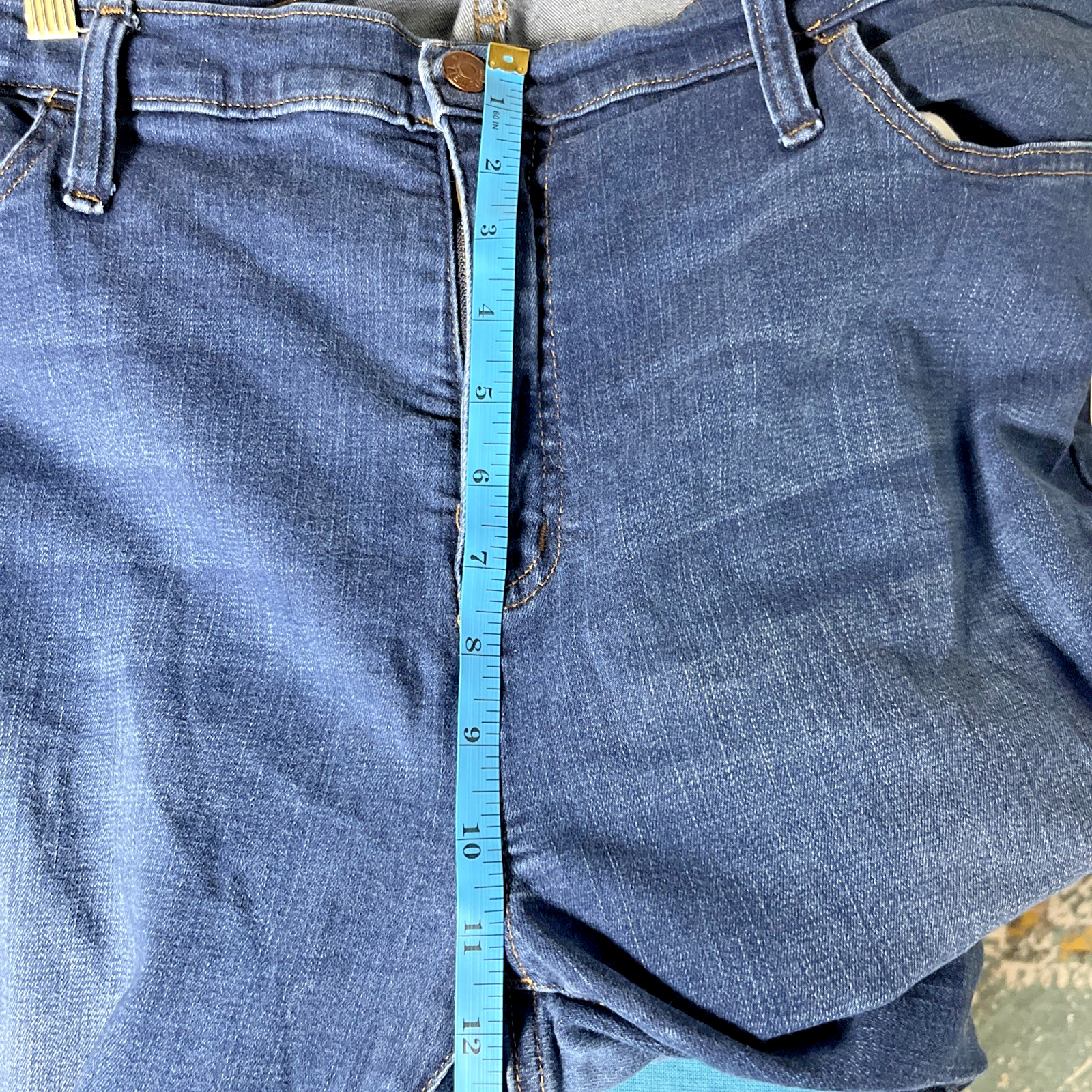 Madewell 10.5 Inch Mid Rise Skinny Jeans Womens 35 Dark Wash Stretch Denim