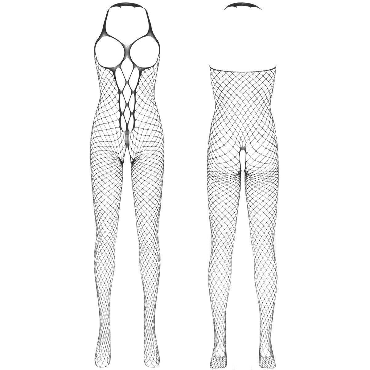 US Women Bodysuit Body Stocking Lingerie Fishnet Babydoll Sleepwear Nightwear