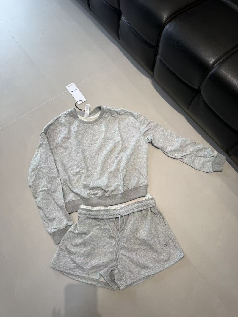 AIo Yoga Set Cropped Accolade Crew Neck Pullover+Shorts Suit Casual Women’s Set