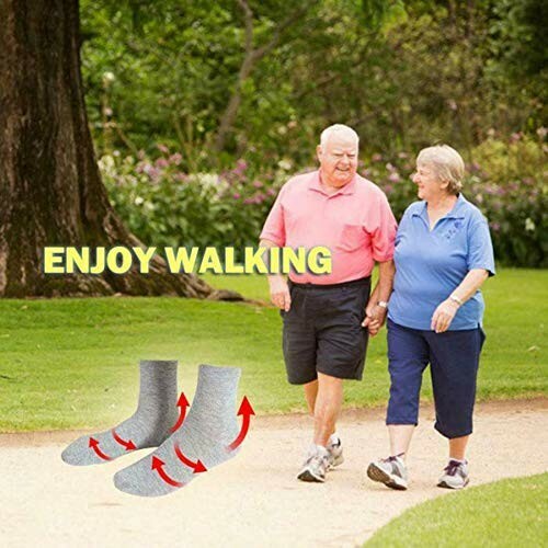 For Womens Mens Non Binding Top Circulatory Diabetic Cotton Crew Socks 3 Pairs