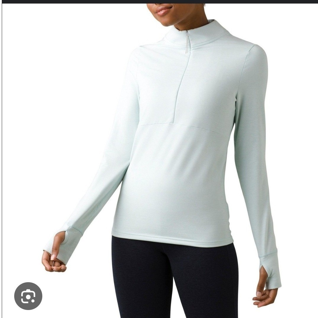 prAna Ice Flow Half Zip Pullover Thumbholes Athletic Workout Top Women’s M