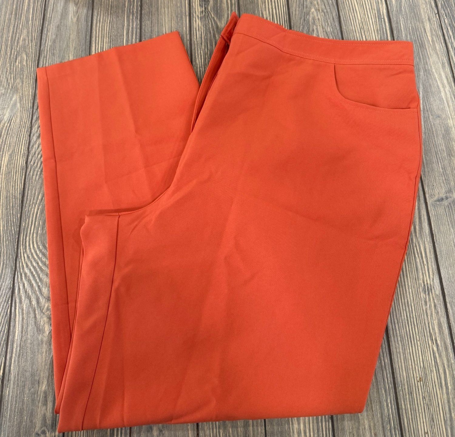 Blair Womens Orange Stretch Waist Pants 22W Polyester Inseam 31 Inches