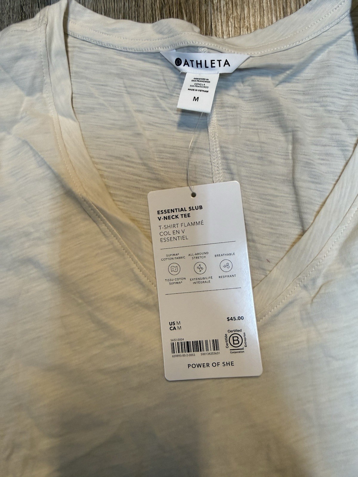 Athleta Medium Women’s Shirt Essential Slub V-neck