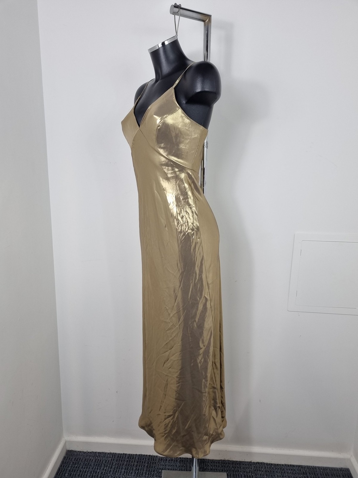 Anthropologie Gold Satin Slip Dress XS 100% Polyester