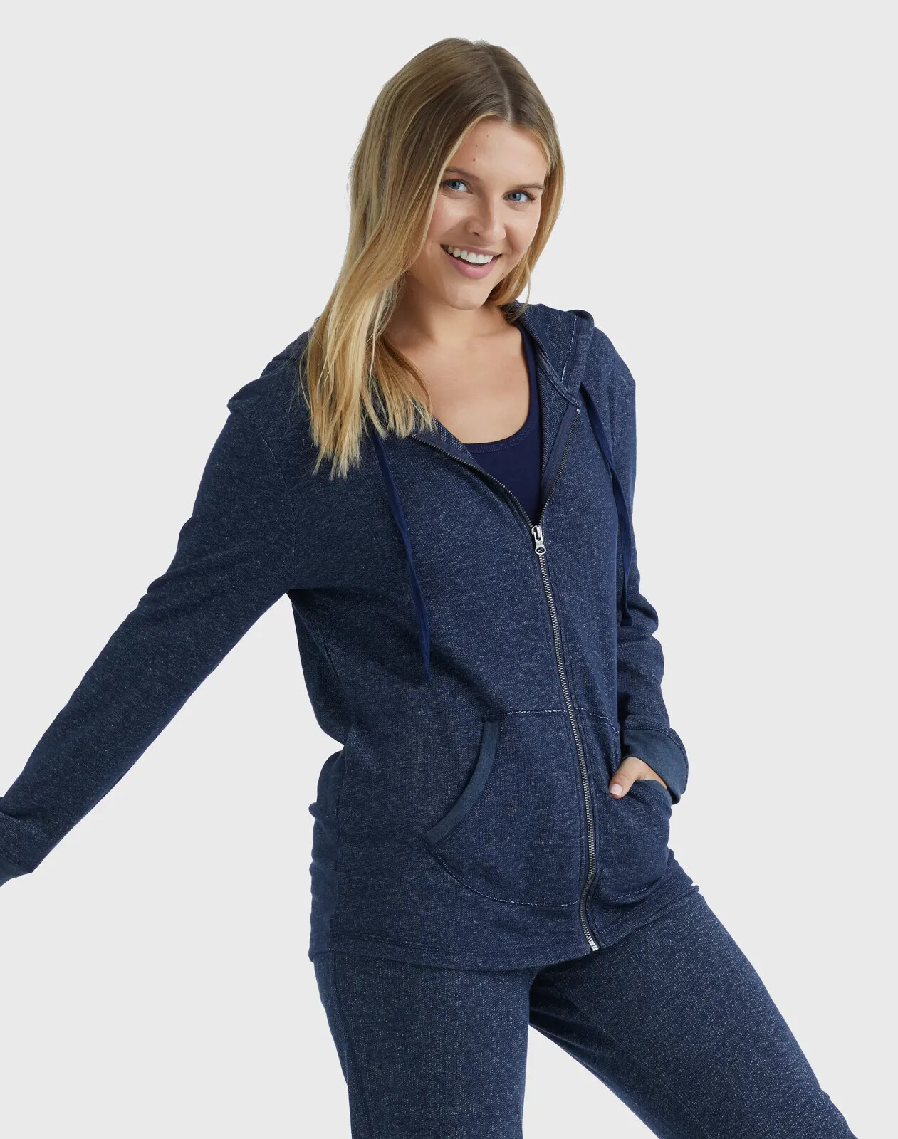 Hanes French Terry Hoodie Full Zip Sweatshirt w Pockets Womens Soft 8 oz S-2XL