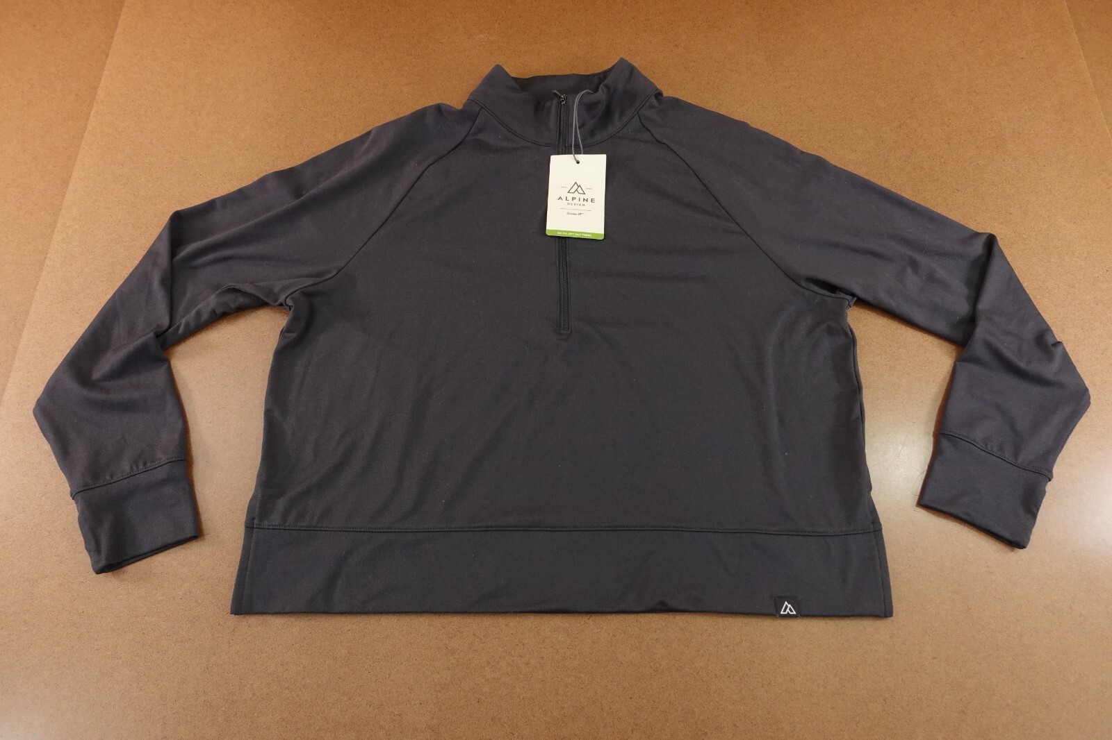 Alpine Design Womens Size XL Charcoal Long Sleeve 1/2 Zip Pullover NWT