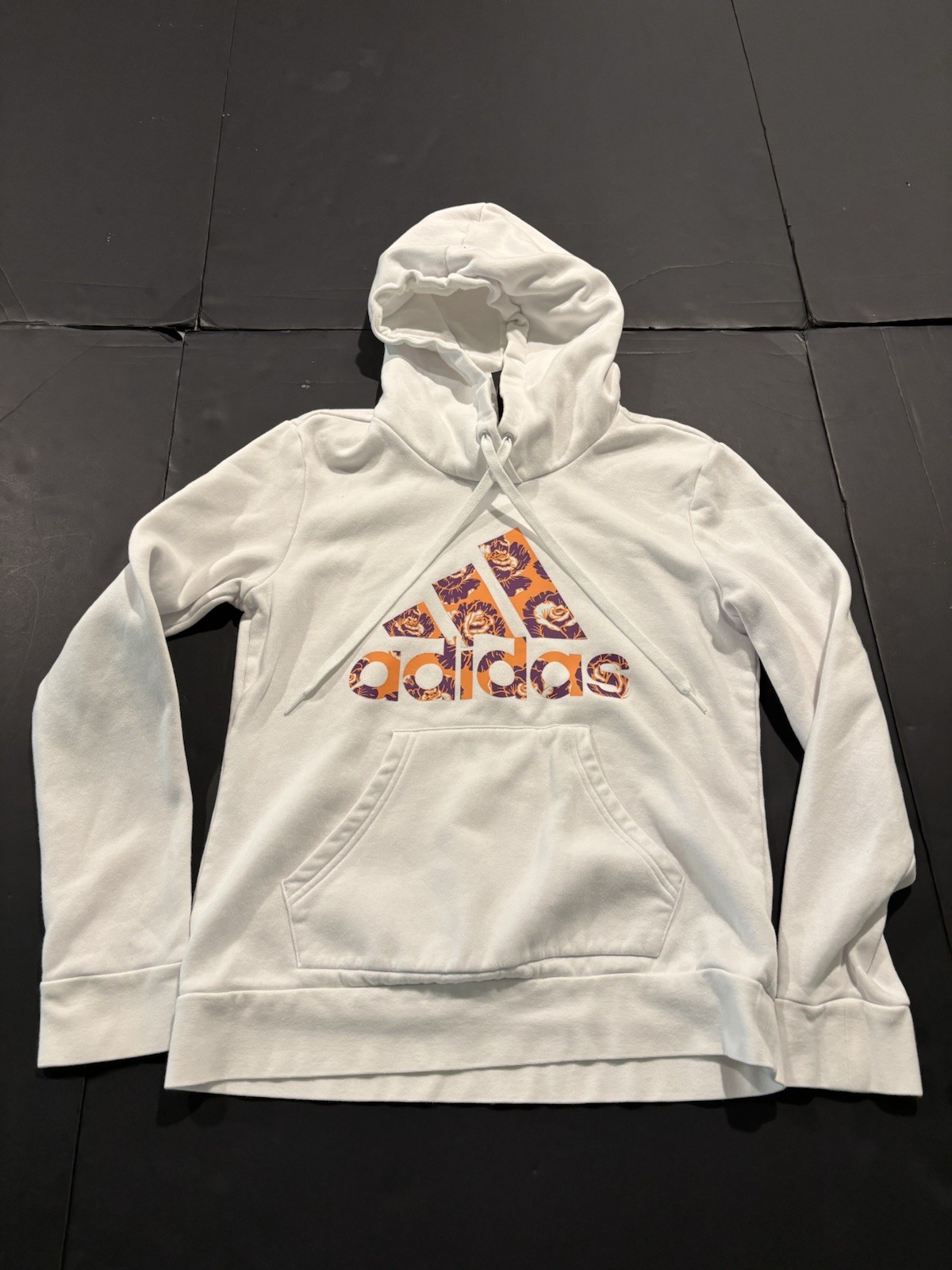 Women’s Adidas Graphic Print Logo Fleece Hoodie Size S