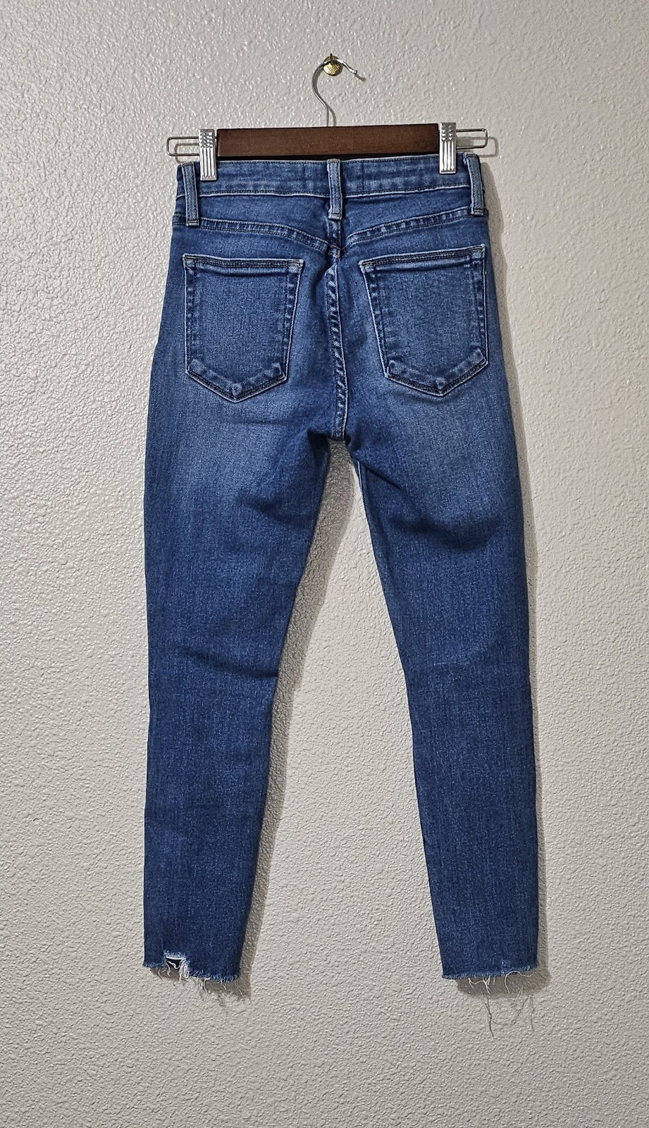 Just Black Skinny Jeans Women WAIST: 25-27 INCHES Blue Distressed Denim Cut-Off