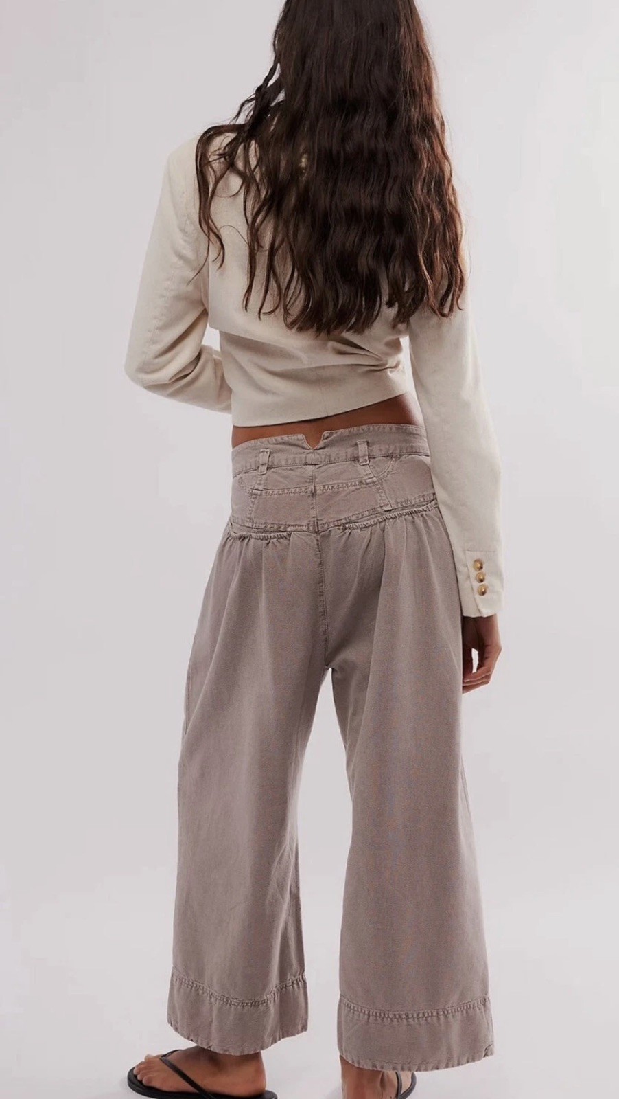 Free People Sweet Talk Chino Trousers Pants Mid-Rise Wide Leg Classic XS 278166