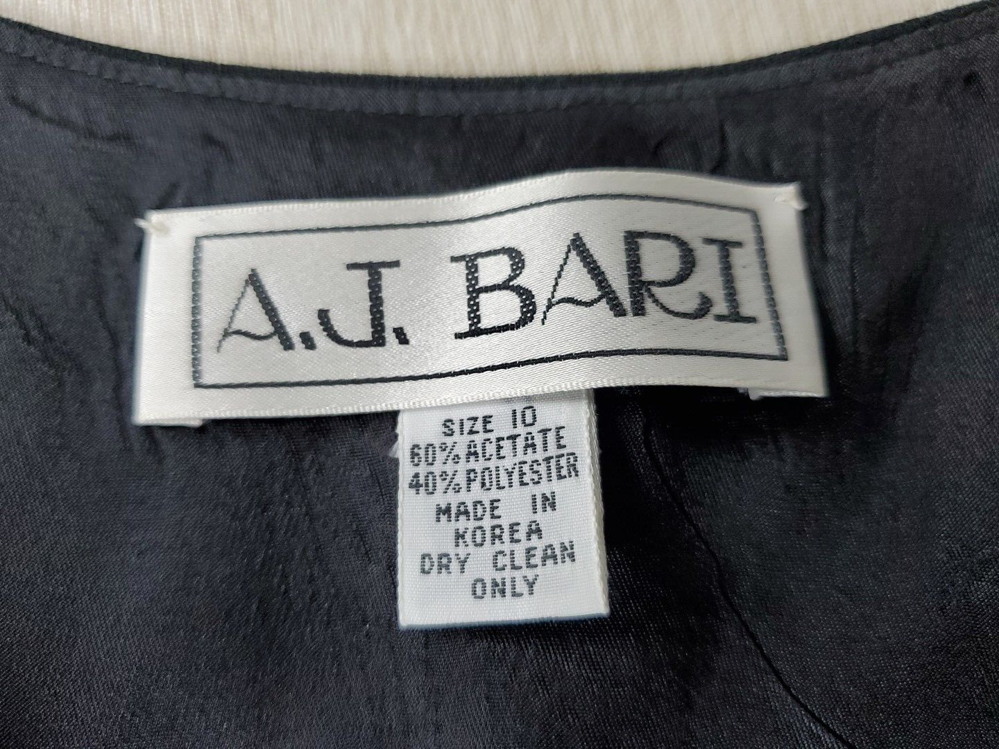 Women’s AJ Bari Little Black Dress Size 10 – Side Zipper ~ Dry Clean Only