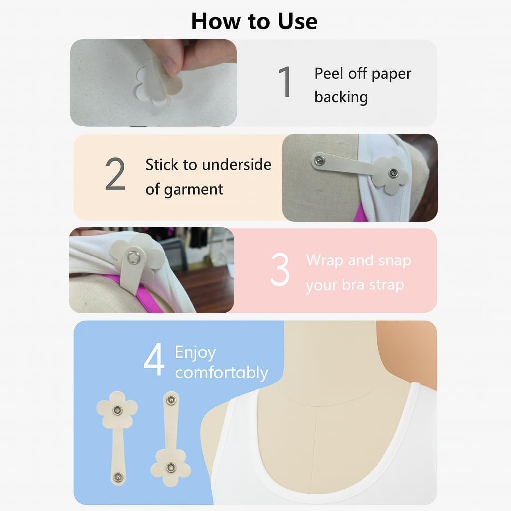 Bra Strap Holders for Slipping, Bra Clips to Hide Straps, Adjustable Bra Strap