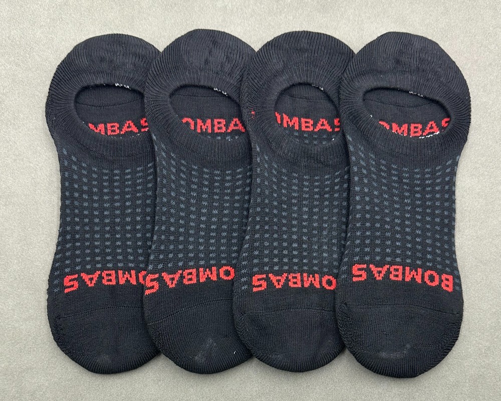 4 Pairs BOMBAS Women’s Performance No Show Socks Size Med 8-10.5 black Everyday