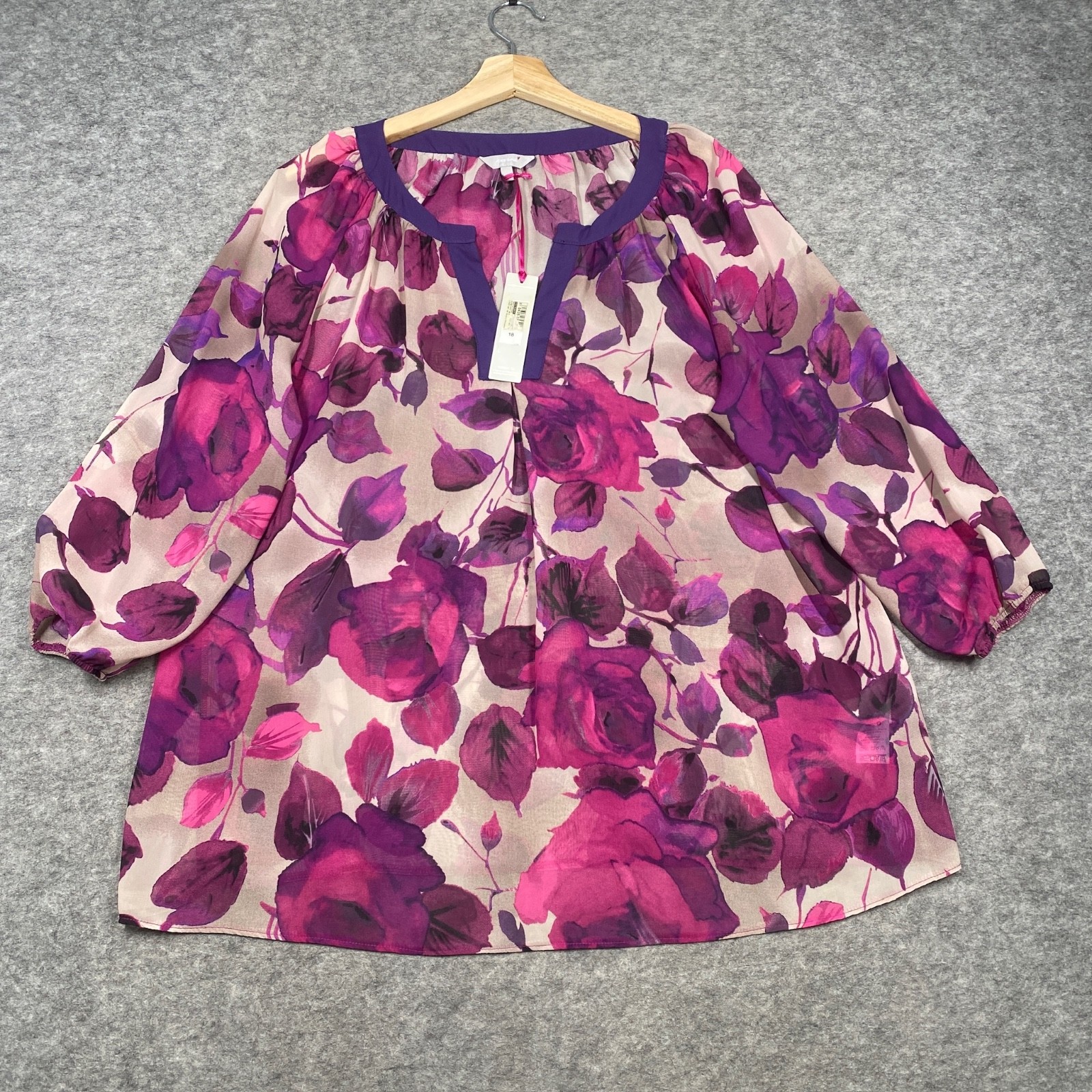 Marks Spencer Per Una Size 18 Pink Floral Cover Up Beach Pool Holiday Cruise