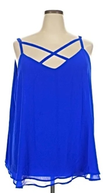Torrid Adjustable Straps Blue Cage Front Tank Top Cami Women’s