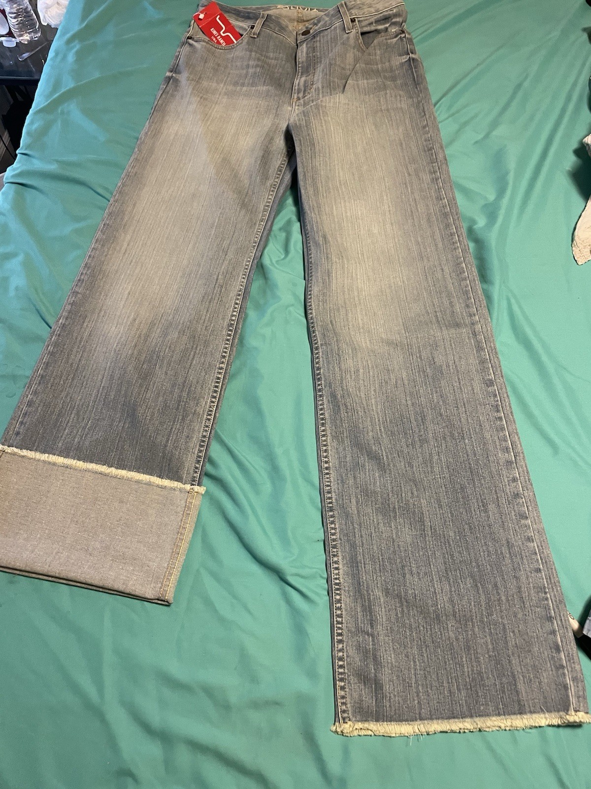 Kimes Ranch Women’s Wide-Leg High Rise Jeans Blue Light Wash 5-Pocket