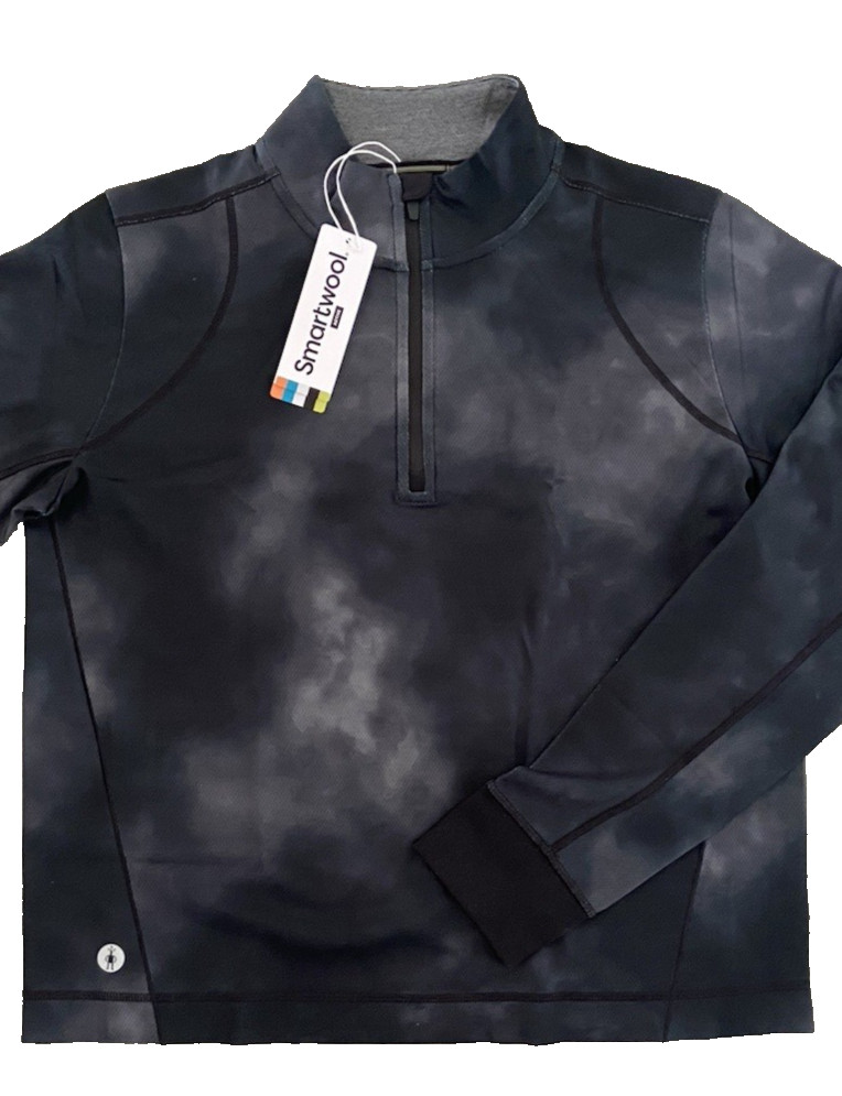 SmartWool Active Uptempo Long-Sleeve Shirt Quarter 1/4 Zip Neck Black M Merino