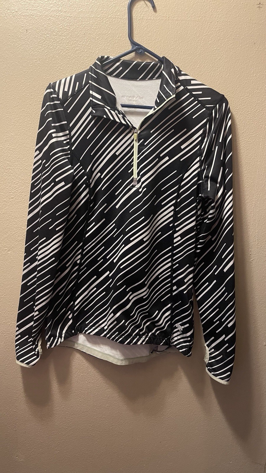 Marika Tek DRY WIK Performance Pullover 1/4 Zip Black White Women’s Size M