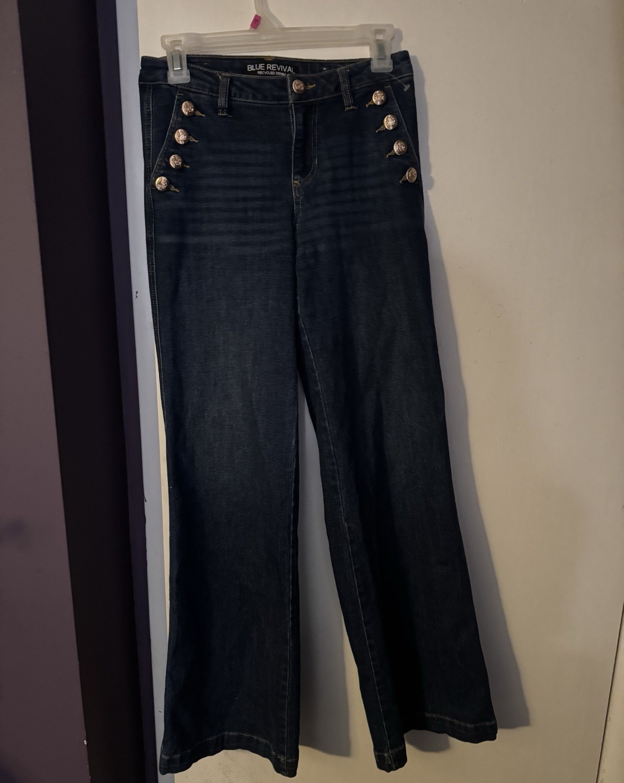 Blue Revival Women’s Recycled Denim High Rise Sailor Wide Leg Jeans
