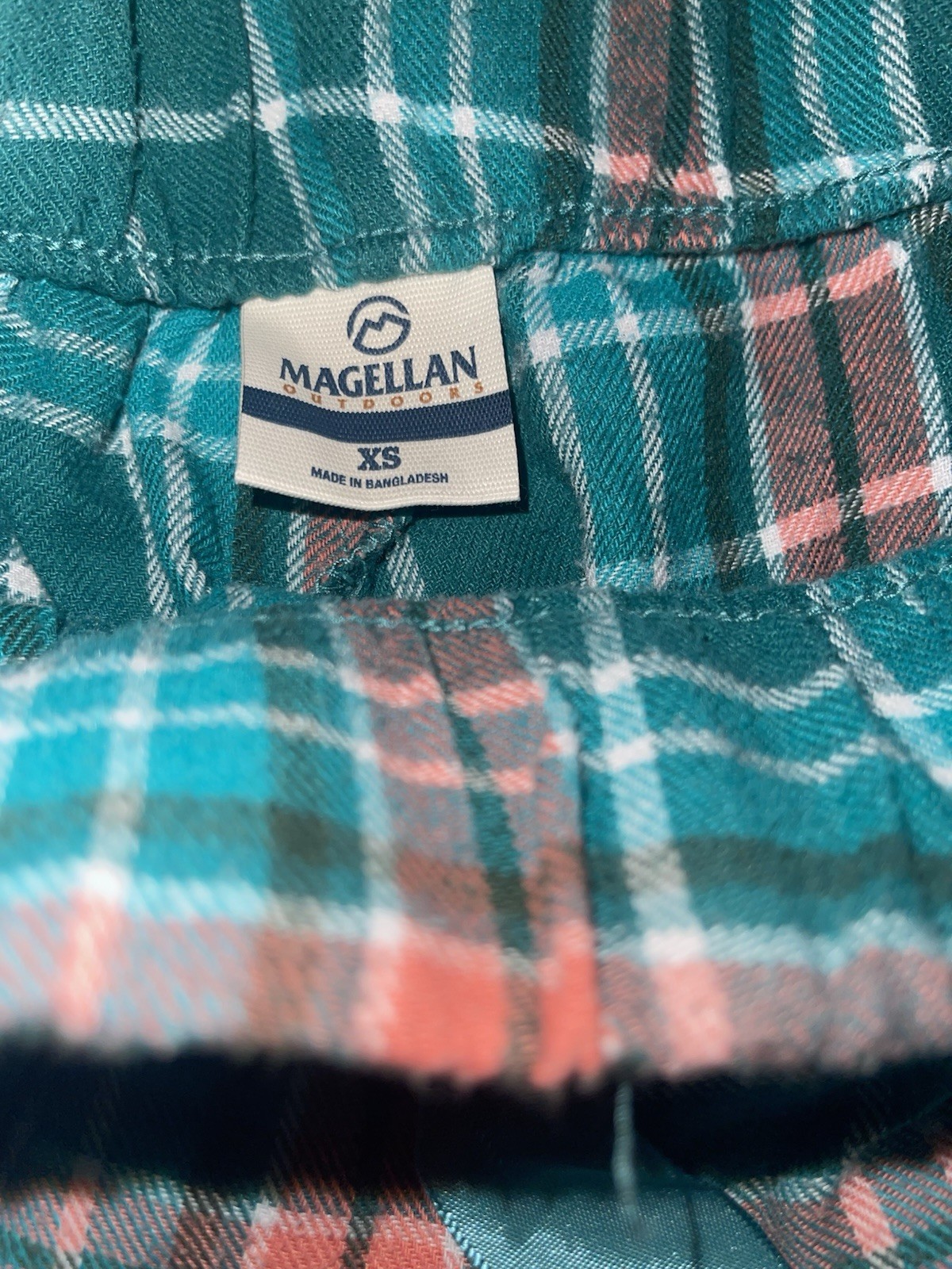 Magellan Outdoors Women’s XS Green Plaid Cotton Flannel Pajama Pants