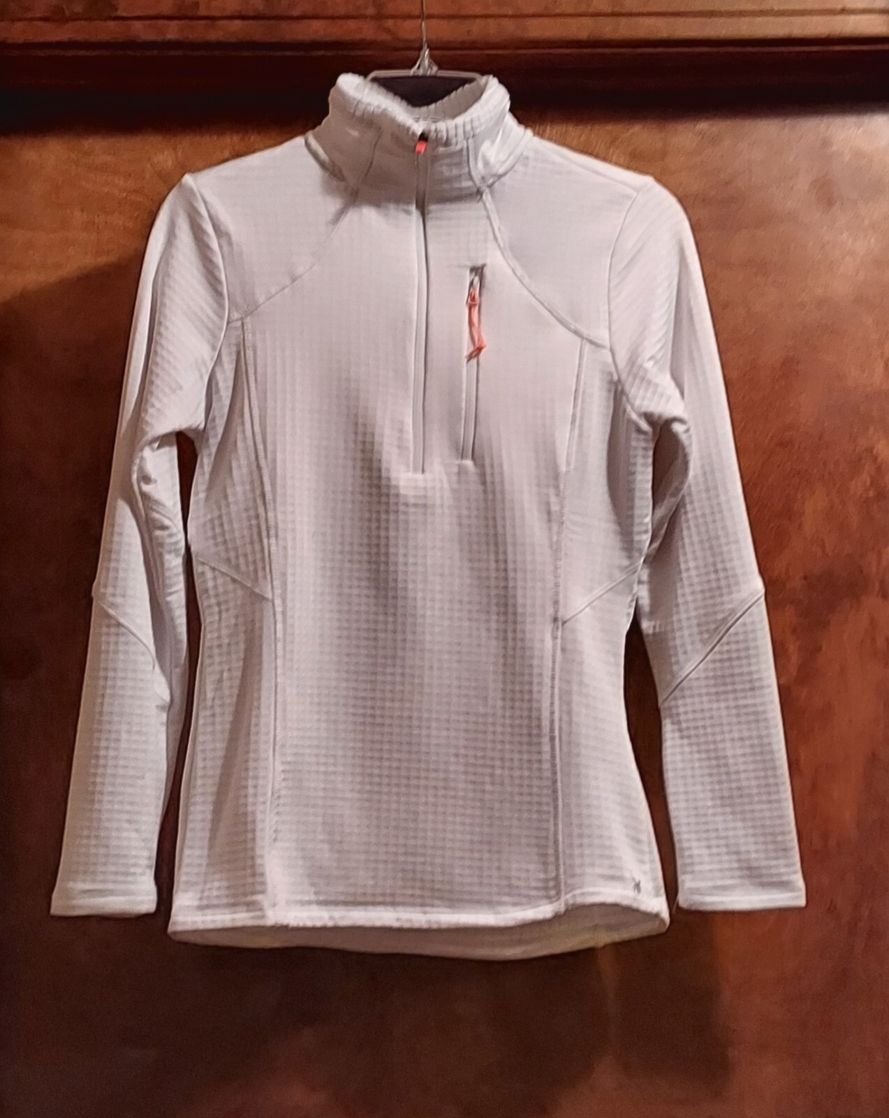 NWOT Spyder Active Ladies LS, Pullover w/ 12″ Zipper, Size S, Fitted, White