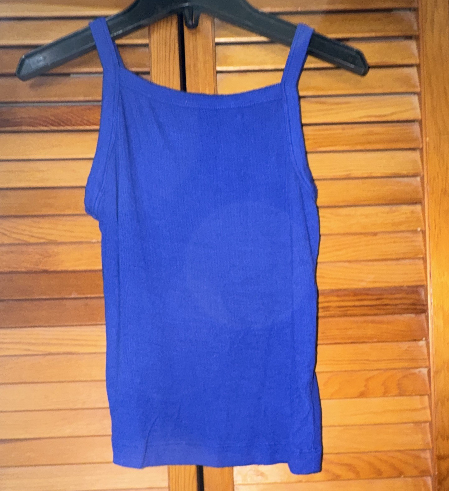 Zenana Blue Solid Knit Sleeveless Scoop Neck Tank Top Women’s Size S Pullover