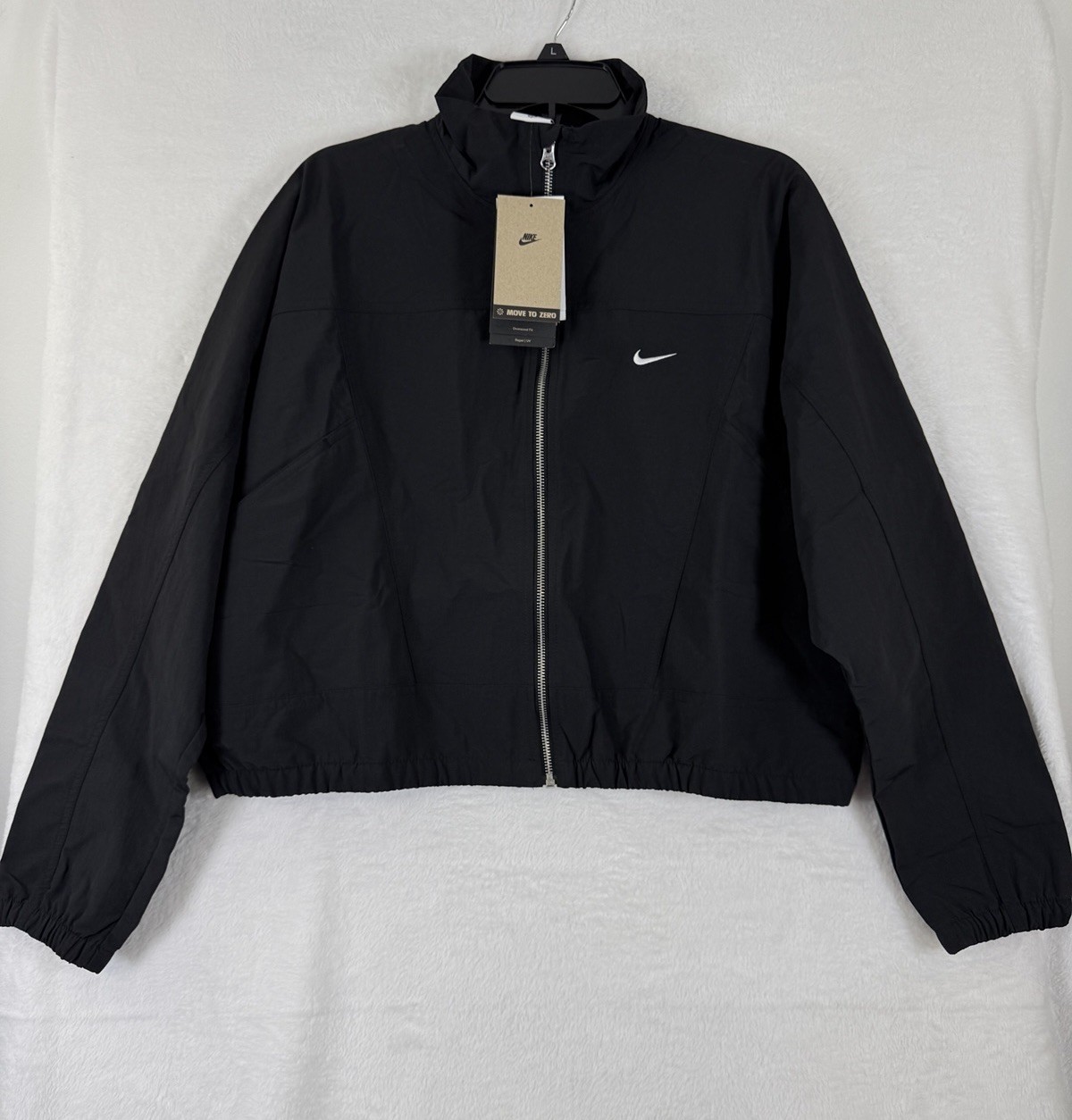 Nike Sportswear Jacket Large Womens Everything Wovens Black Full Zip Cropped NWT