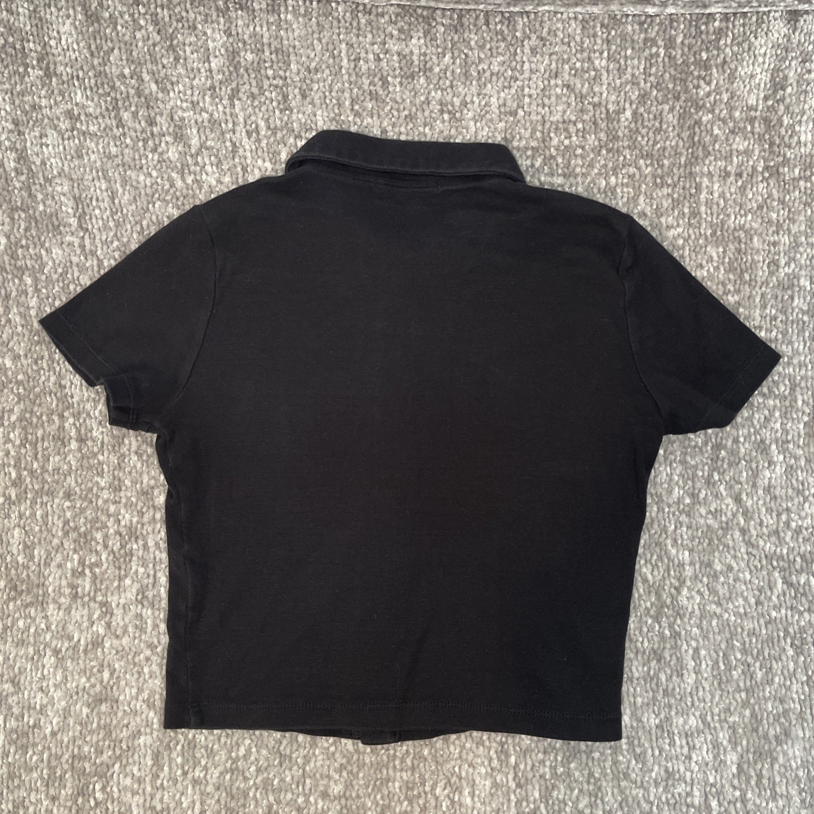 Black Button Up Crop Top Size Medium Forever 21 Y2K Streetwear Minimalist Crop