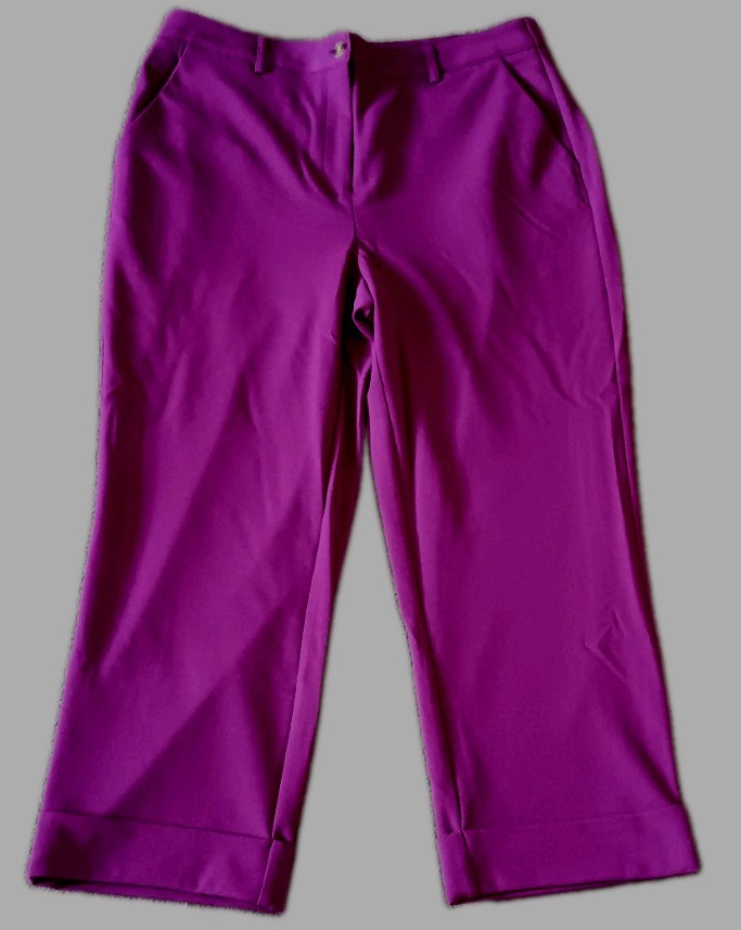 Ladies Purple Zip Button Smart Trouser Size 18