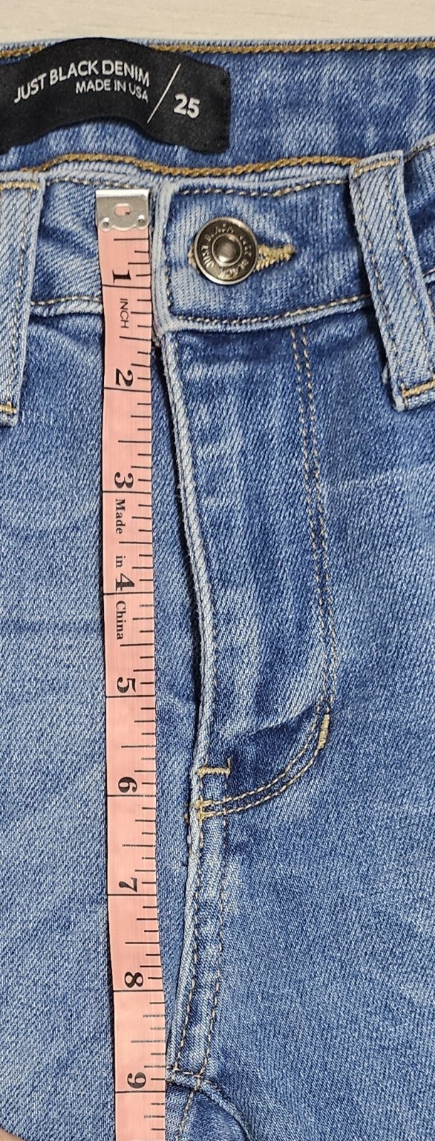 Just Black Skinny Jeans Women WAIST: 25-27 INCHES Blue Distressed Denim Cut-Off