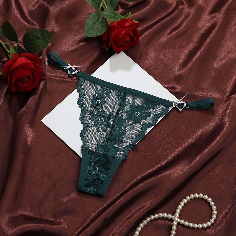 4 Pack Low Sexy Womens Lace Panties Thongs See Through Underwear Lingerie Bikini