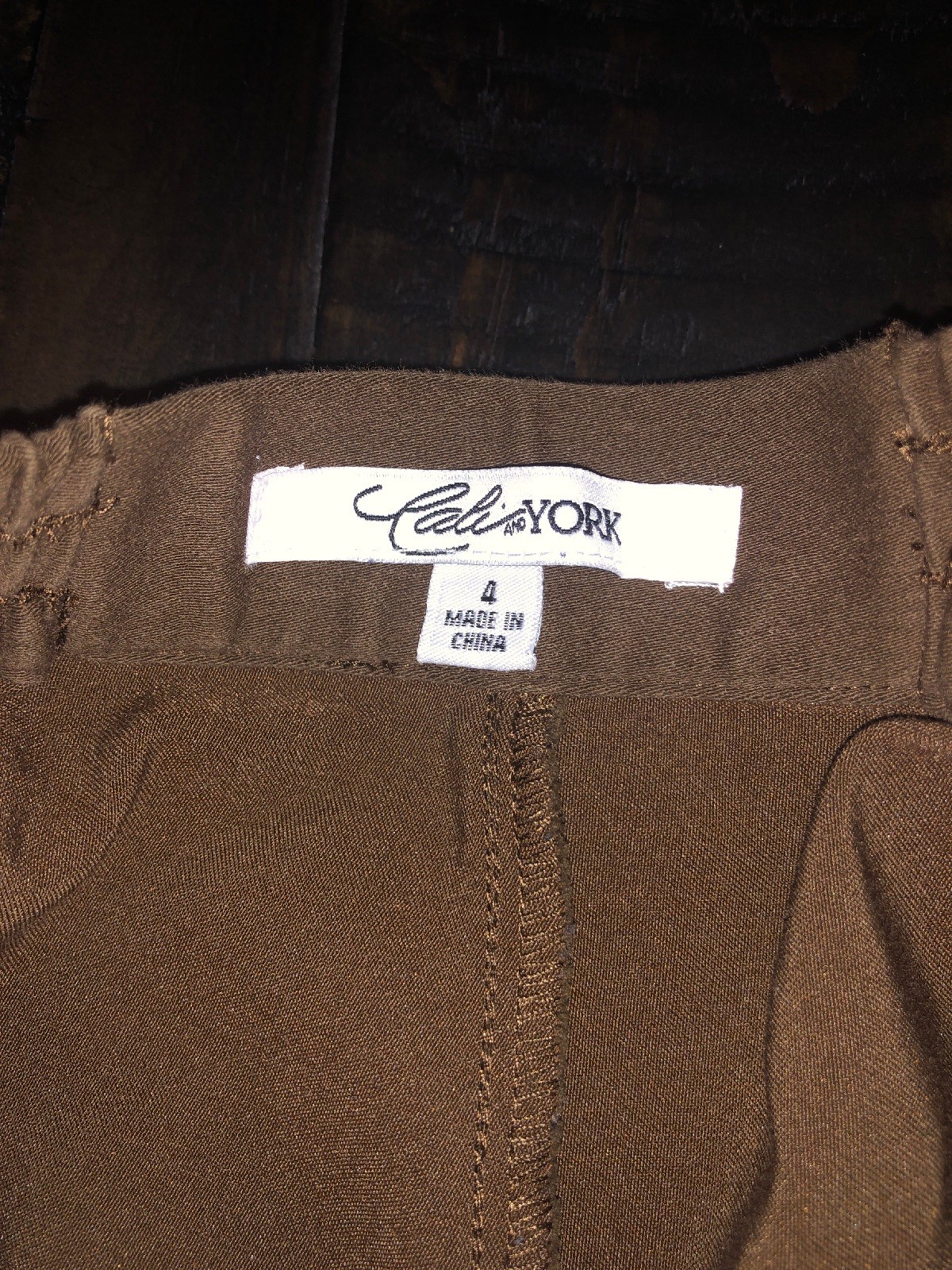 Cali and York Brown Capri Womens Brown Dress Pants Size 4