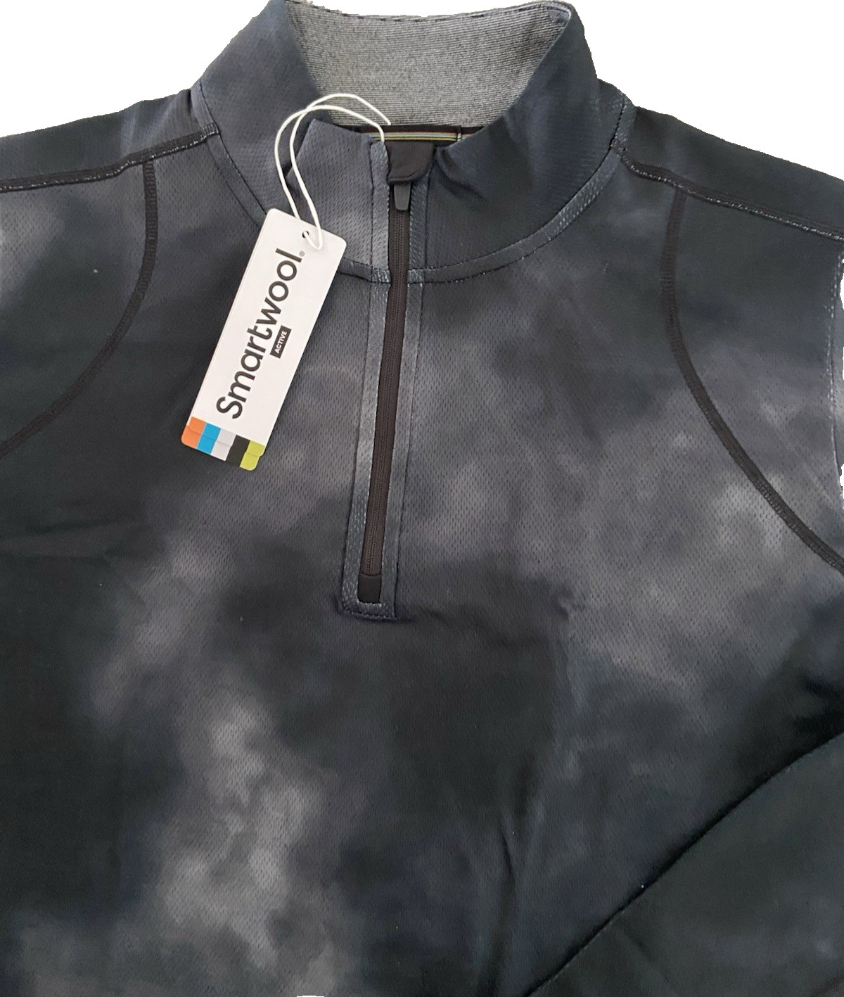 SmartWool Active Uptempo Long-Sleeve Shirt Quarter 1/4 Zip Neck Black M Merino