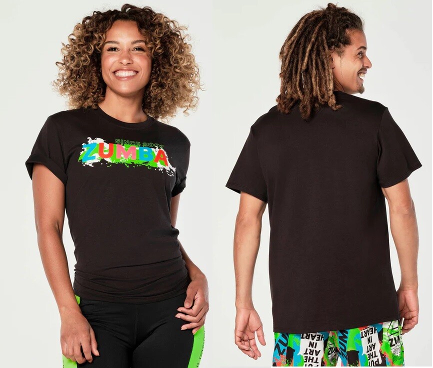 Zumba Since 2001 Unisex Tee ~ Bold Black ~ XS/S M/L XL/XXL ~ Free Ship! New!