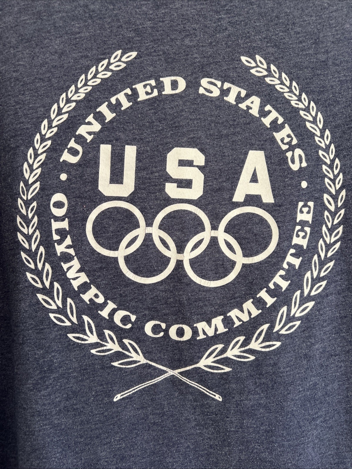 United States Olympic Committee T Shirt Womens Large Team Apparel USA Rings Blue
