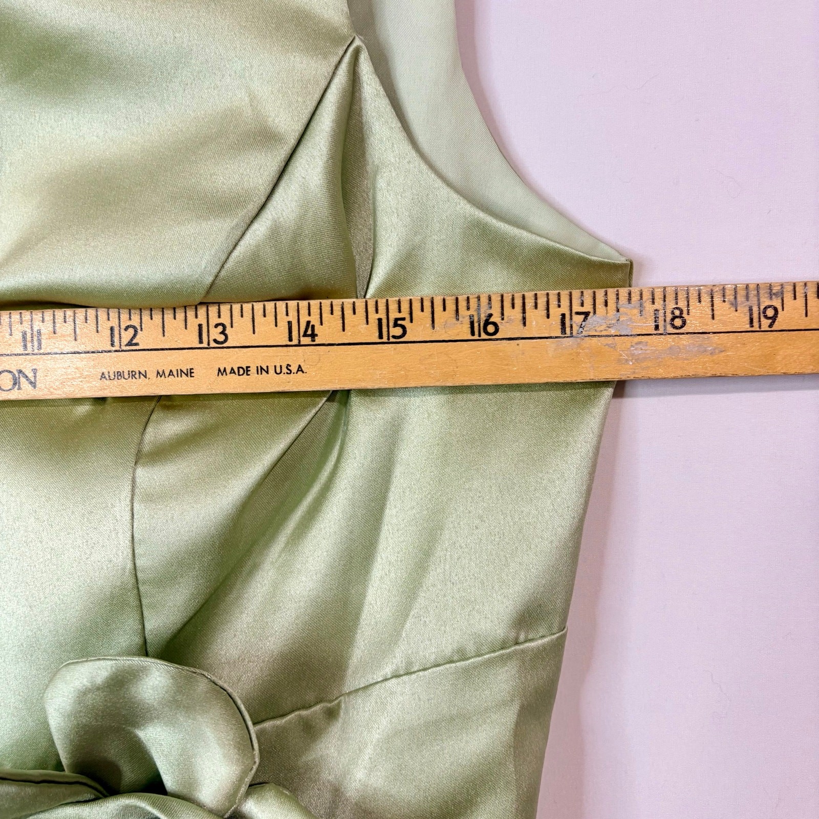 Miss Veil Hi Low Gown Dress Flower Detail Scoop Neck Formal Green Small NWT
