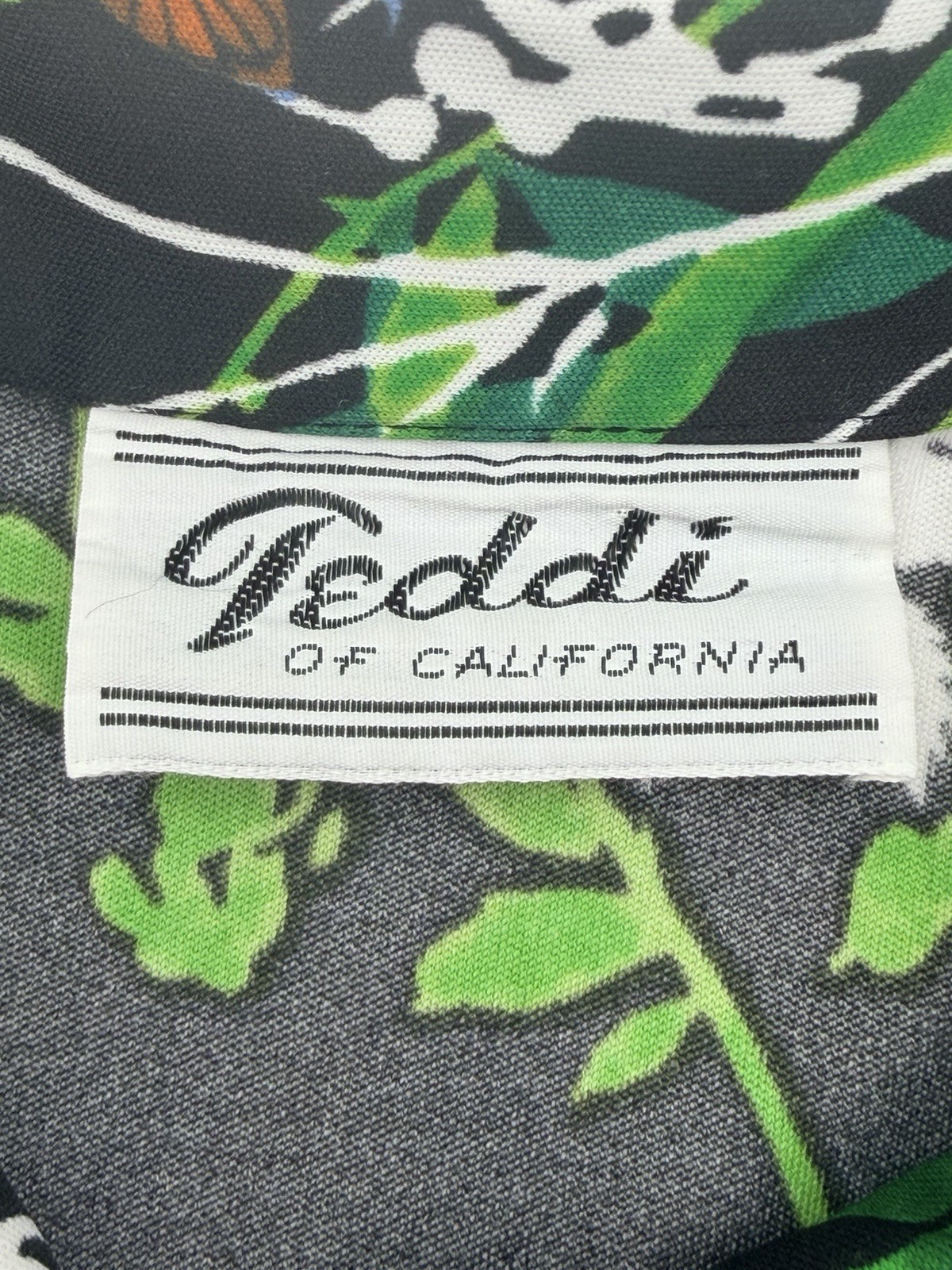Vintage Teddi of California Botanical Floral Shirt Small Medium 70s Mod READ