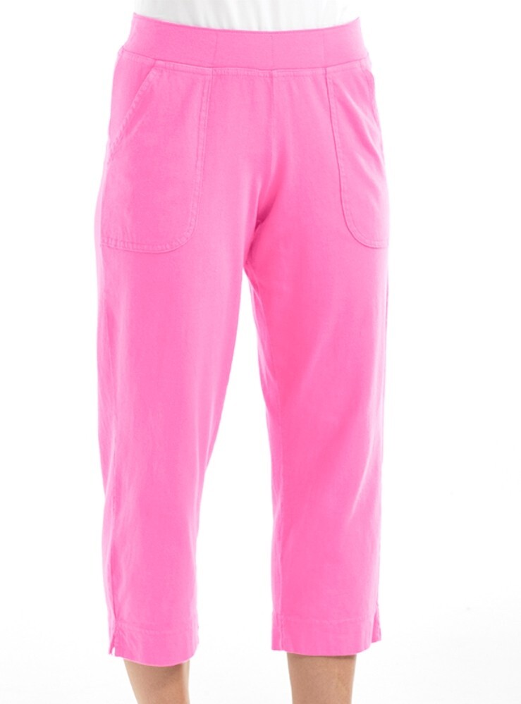 FRESH PRODUCE XXL Cosmos Pink Key Largo Jersey Cotton Capris $69.00 NWT New