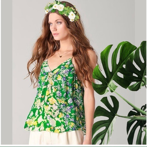 Rebecca Taylor Floral Tank Top Blouse Shirt