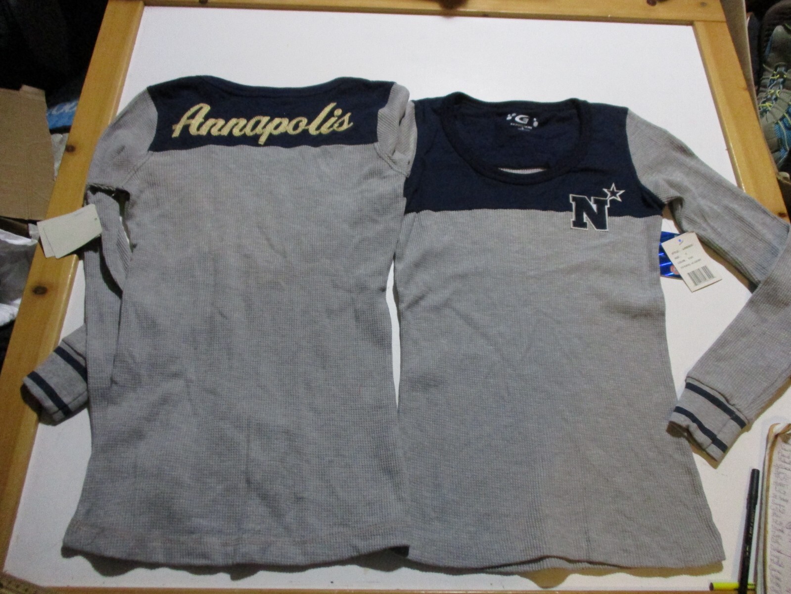 UNITED STATES US USN NAVAL ACADEMY ANNAPOLIS L/S THERMAL SHIRT WOMEN LG NEW NAVY