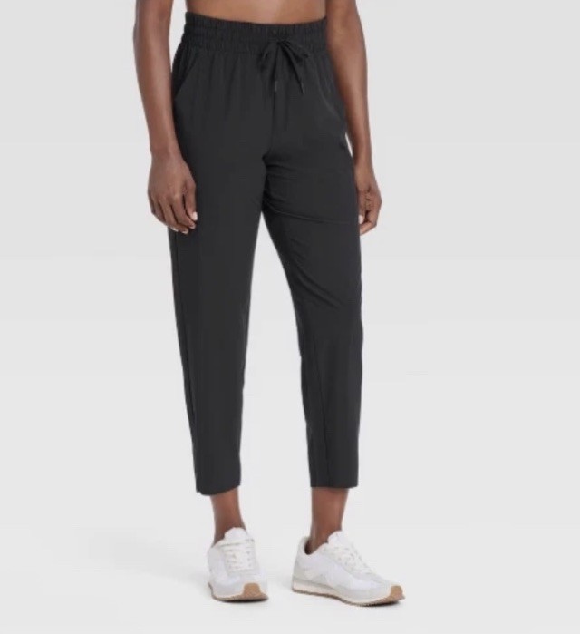 NWT All In Motion -Active Light High-Rise Taper Woven Pants Large Black