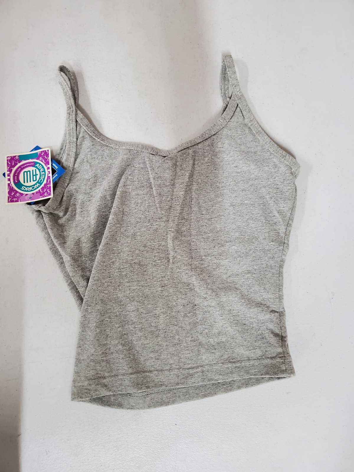 Athletic Works Womens Shirt Gray Medium Tank Top Cami Spaghetti strap Coolmax