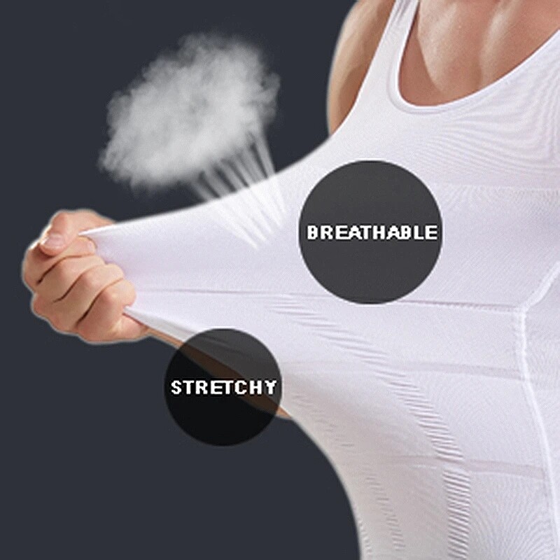 Men’s Slim Vest Body Shaper Gynecomastia Moobs Compression Undershirts Shapewear