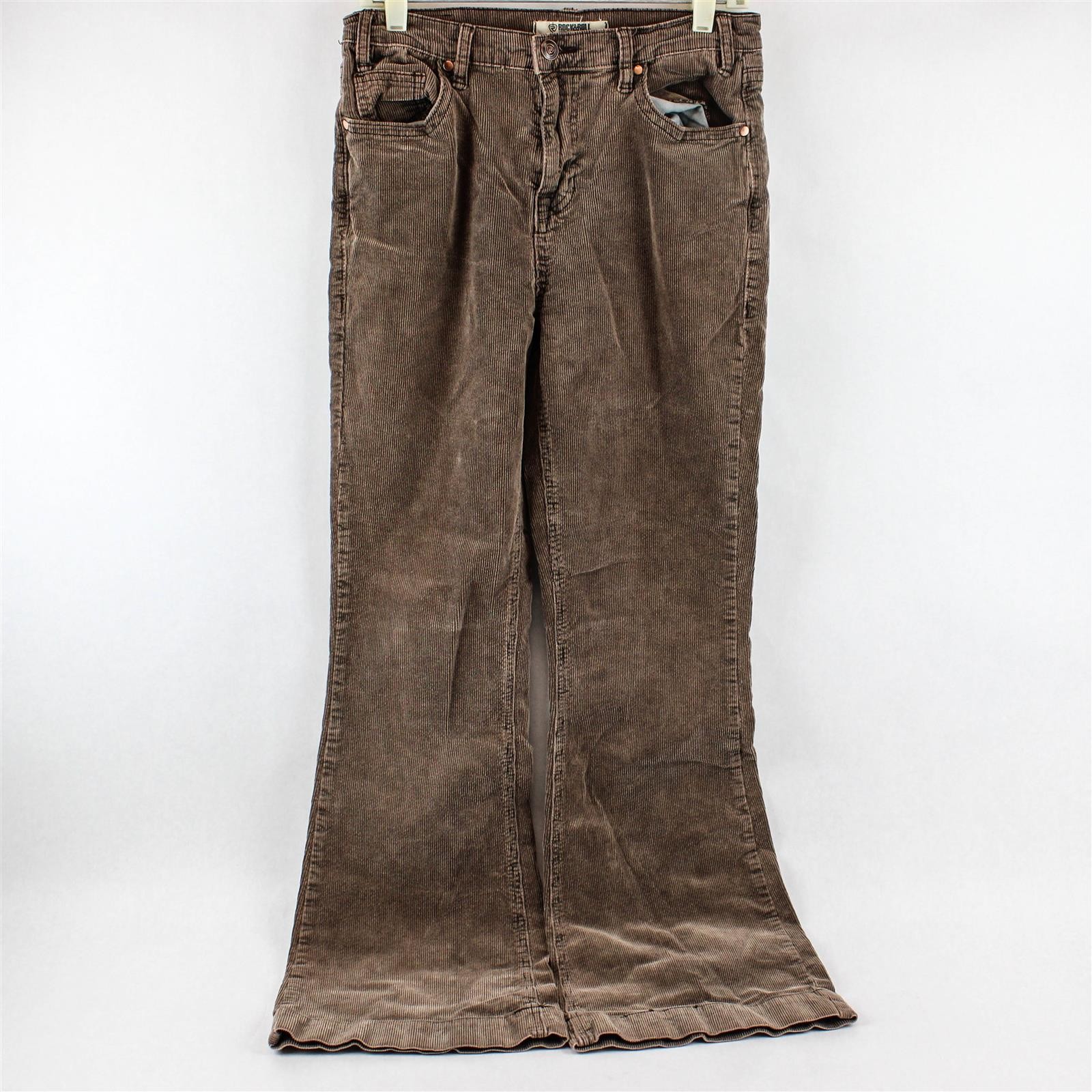 Rock & Roll Denim Brown High-Rise Corduroy Flared Pants Women’s W30 x L32