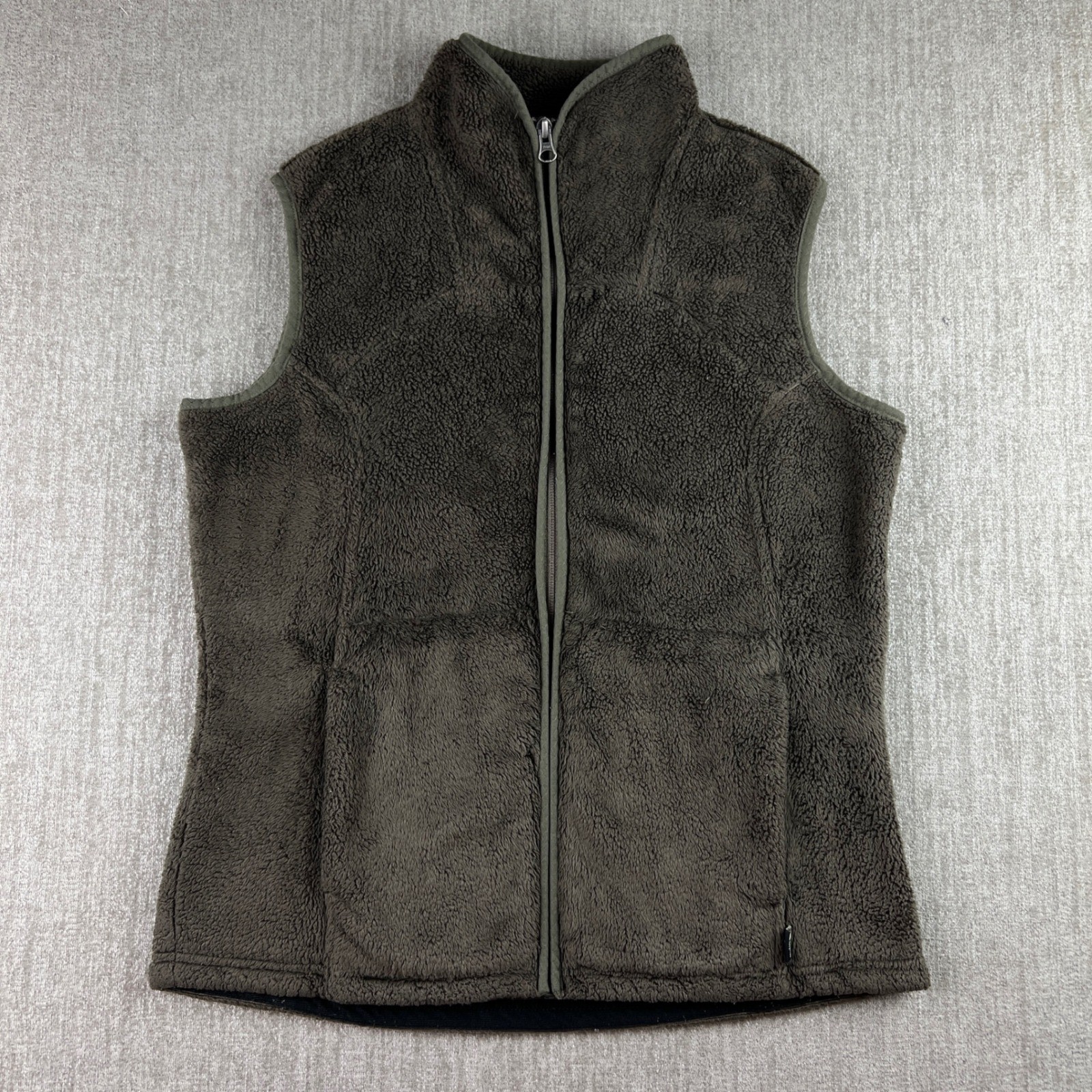 The North Face Osito Fleece Vest Womens Medium Brown Full Zip Pockets Sherpa