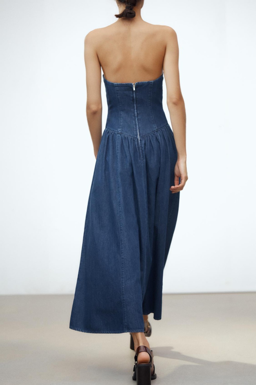 ZARA NEW SS25 WOMAN TRF DENIM MIDI DRESS BLUE 6929/193_XS,M,XL